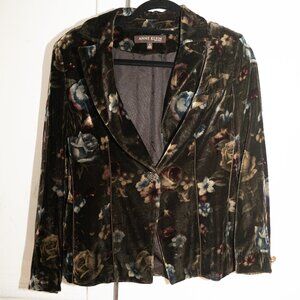 Anne Klein Floral Velvet Blazer